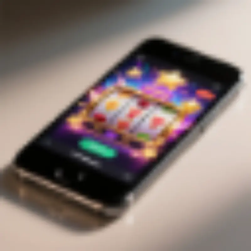 Mobiele telefoon met casino interface icoon